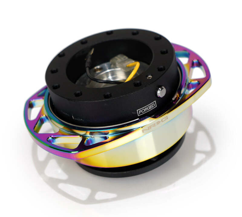 NRG Quick Release Kit Gen 257 - Black Body / Neochrome Cutout Ring - SRK-257BK-MC - front view