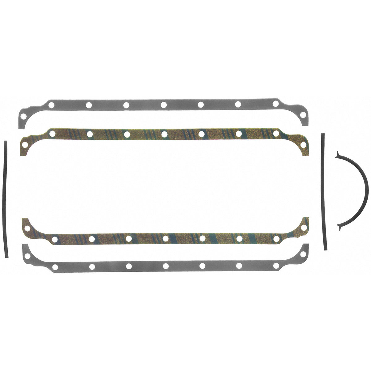 Fel-Pro 17991 Engine Oil Pan Gasket Set 18 Bolt Hole Multi Piece Gasket - front view