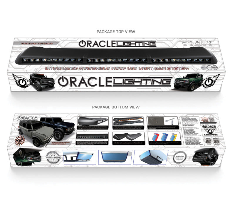 Oracle 2021+ Ford Bronco Integrated Windshield Roof LED Light Bar System SEE WARRANTY - 5888-023-MF
