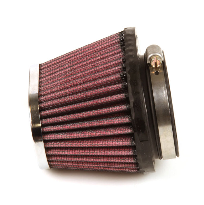 K&amp;N Uni Chrome Oval Tapered Filter 2.125in FlgID x 4inB OL x 3inB OW x 3inT OL x 2inT OW x 2.75in H - RC-0981
