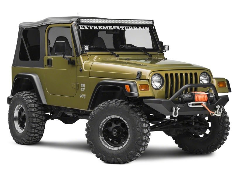 Raxiom 97-06 Jeep Wrangler TJ 50-In LED Light Bar Windshield Mount w/ Auxilliary Bracket - J106746