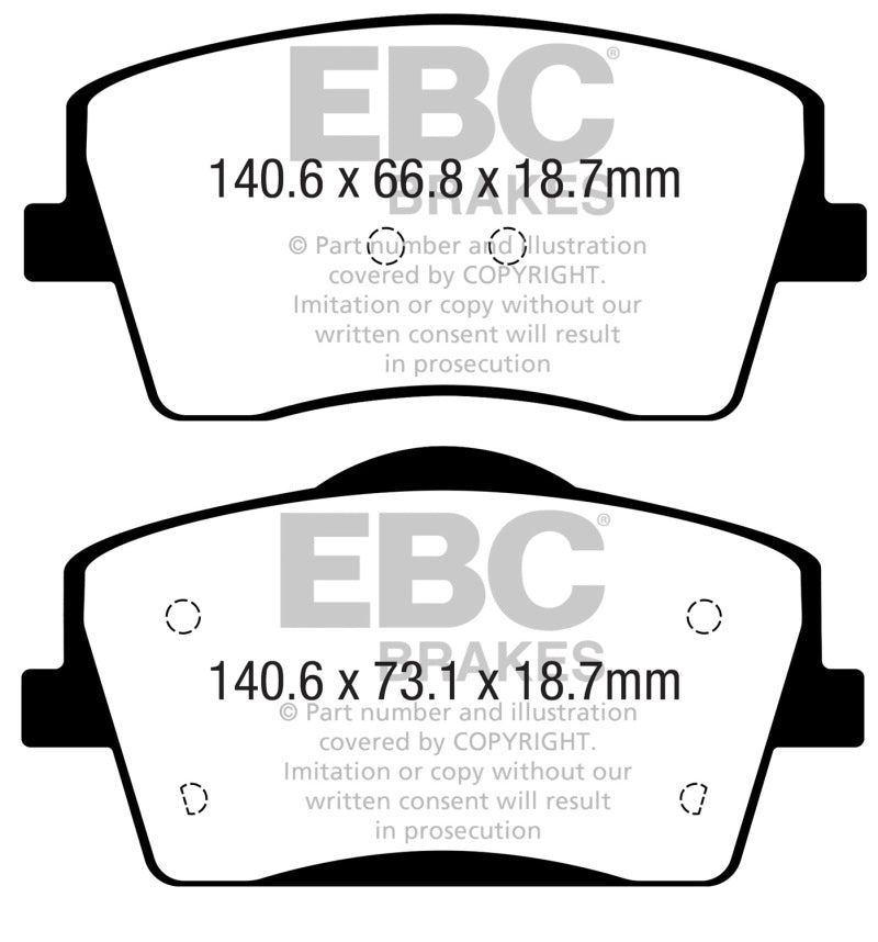 EBC 2018+ Volvo XC40 T4 Yellowstuff Front Brake Pads - DP42365R