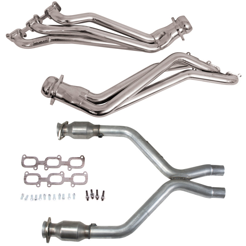 BBK 11-14 Ford Mustang V6 1-3/4 Long Tube Headers w/High Flow Catted X-Pipe (Silver Ceramic) - 16422