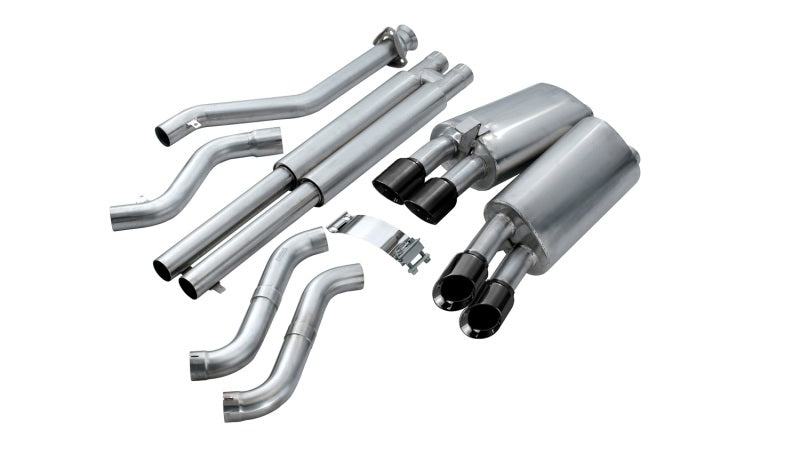 Corsa 1996-1996 Cat-Back Exhaust w/ Twin 3.5in Black Tips 96-96 Chevrolet Corvette C4 5.7L V8 LT4 - 14118BLK