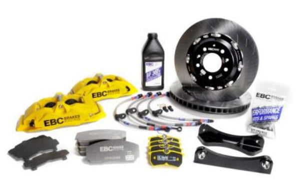 EBC Racing 00-07 BMW M3 (E46) Yellow Apollo-4 Calipers 355mm Rotors Front Big Brake Kit - BBK013YEL-1 for 2001-2006 BMW M3