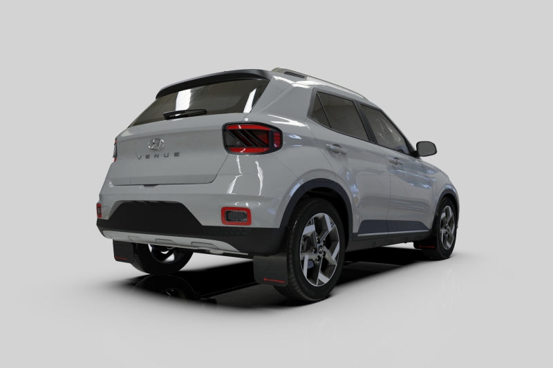 Rally Armor 20-24 Hyundai Venue Black Mud Flap Grey Logo - MF65-UR-BLK/GRY