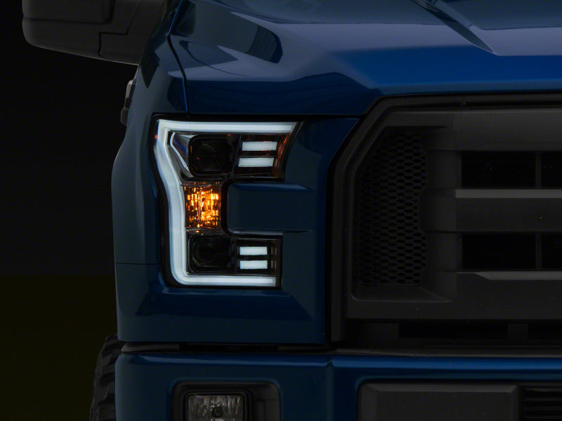 Raxiom 15-17 Ford F-150 Projector Headlights w/ LED Accent- Chrome Housing (Clear Lens) - T542715