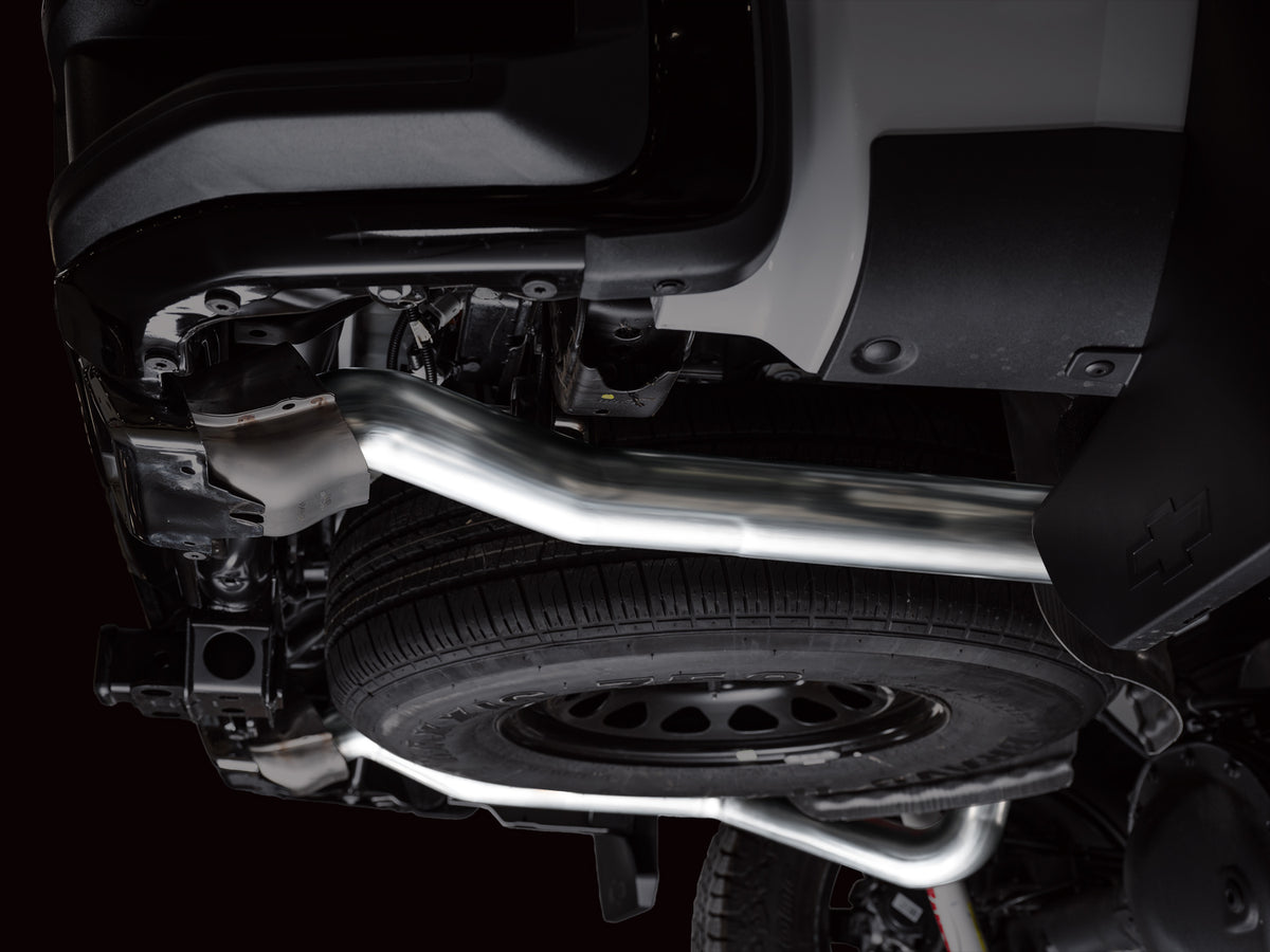 AWE 4th Gen GM 1500 6.2L Catback Split Rear Exit (w/ Bumper Cutouts) - OE Tips - 3015-31202