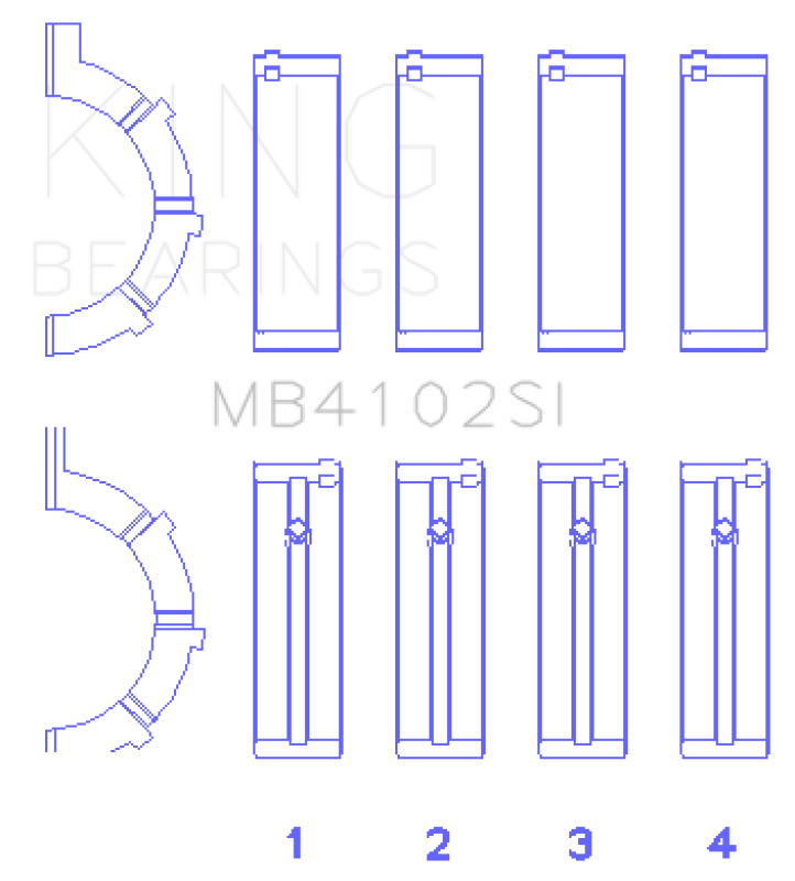 King Engine Bearings Chrysler 226 (3.7L) (Size +0.75mm) Main Bearing Set - MB4102SI0.75