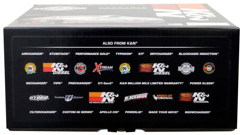 K&amp;N Round Air Filter Assembly 14in. ID / 4..12in. Height / 5.125in. Neck Flange / 7/8in. Drop Ba - 60-1440