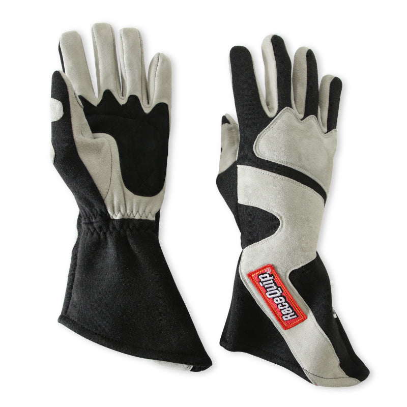 RaceQuip SFI-5 Gray/Black Small Long Angle Cut Glove - 358602RQP