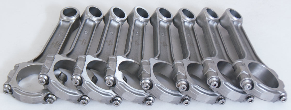 Eagle Pontiac 6.625in 5140 Steel 7/16in ARP2000 Bolts I-Beam Connecting Rods - Set of 8 - SIR6625PP2000 - front view