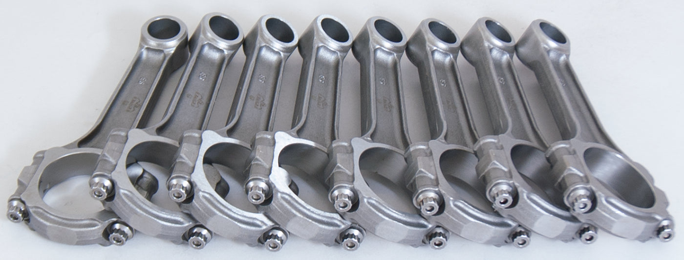 Eagle Pontiac 6.625in 5140 Steel 7/16in ARP2000 Bolts I-Beam Connecting Rods - Set of 8 - SIR6625PP2000 - front view