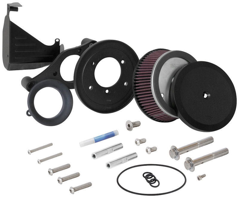 K&amp;N 17-18 Harley Davidson Road Glide Hammer Black Street Metal Intake System - RK-3954B