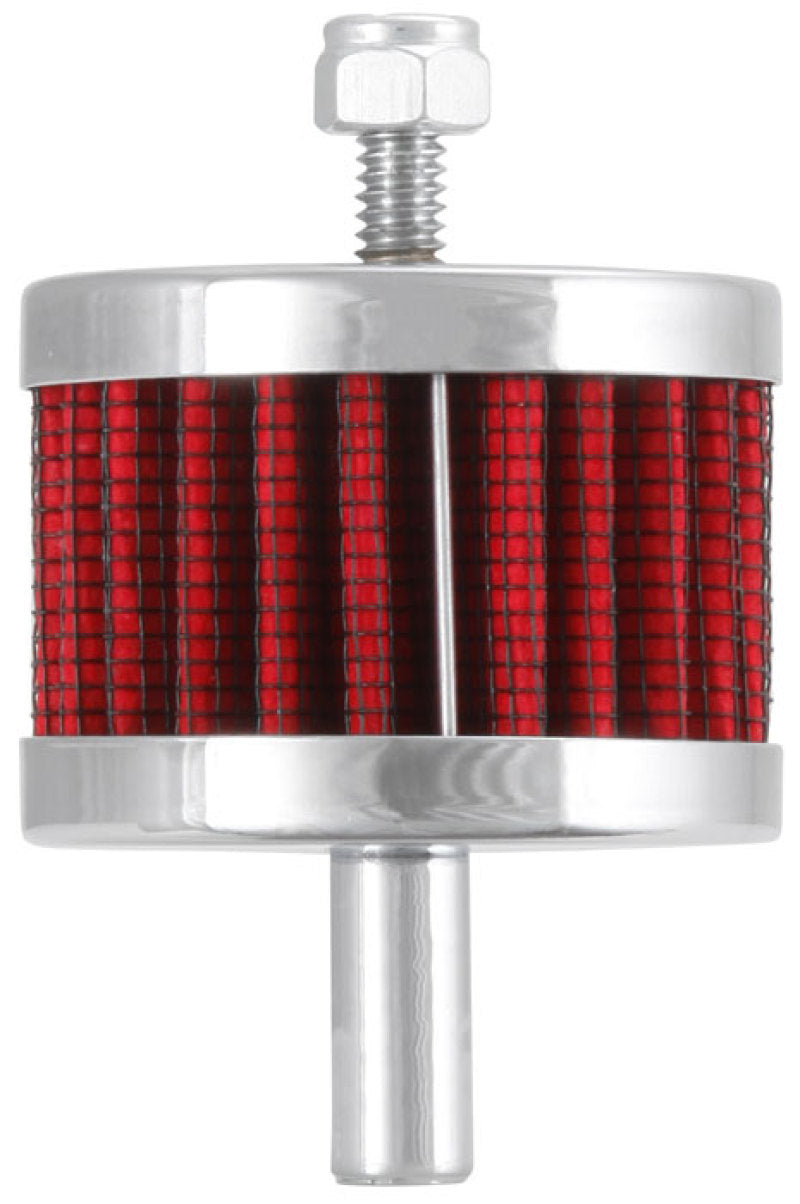 K&amp;N Steel Base Crankcase Vent Filter 3/8in OD Tube  2in OD 1-1/2in Height - 62-1090