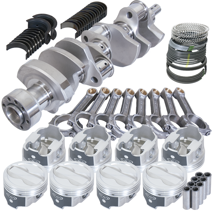 Eagle Chevy 350 1Pc 3.750in Crank 5.700in I-Beam Rods -18cc 4.000in Pistons Balanced Assembly - B62304L000 - front view
