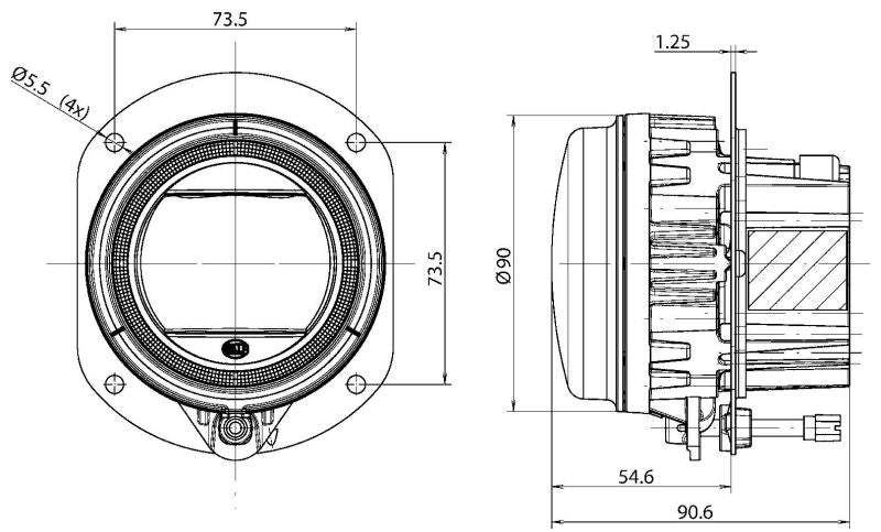 Hella 90mm LED L4060 Fog Light Module - 011988001
