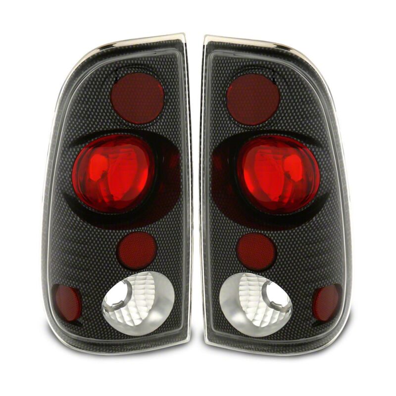 Raxiom 97-03 Ford F-150 Styleside Axial Series Version 2 Tail Lights- Carbon Fiber -Red/Clear Lens - T542846 - front view