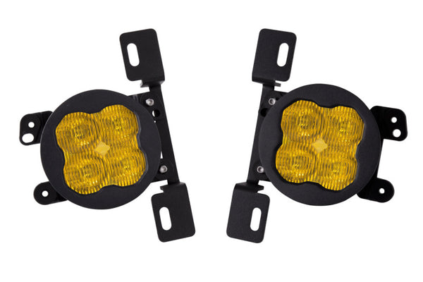 Diode Dynamics SS3 Pro Type MR Kit ABL - Yellow SAE Fog - DD7056 for 2018-2026 Jeep Wrangler - front view