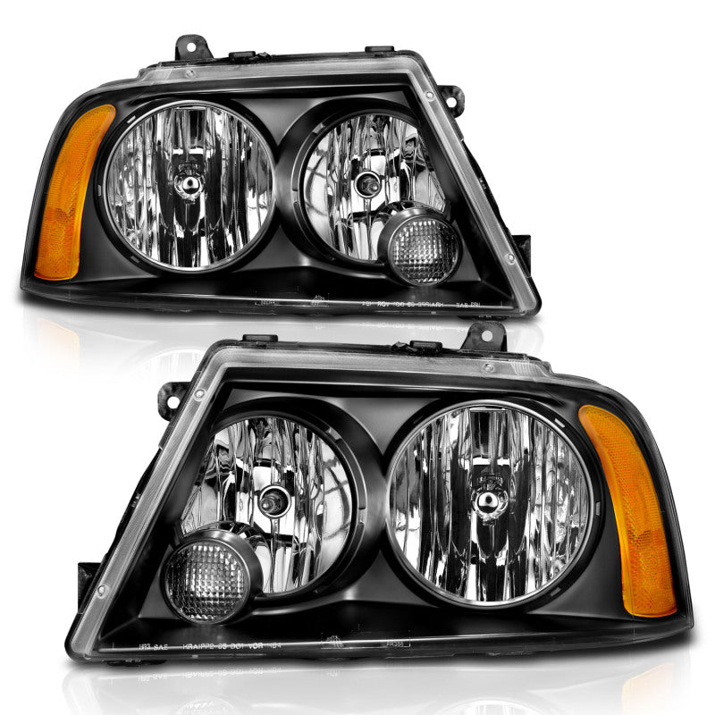 ANZO 2003-2006 Lincoln Navigator Crystal Headlights Black - 111045