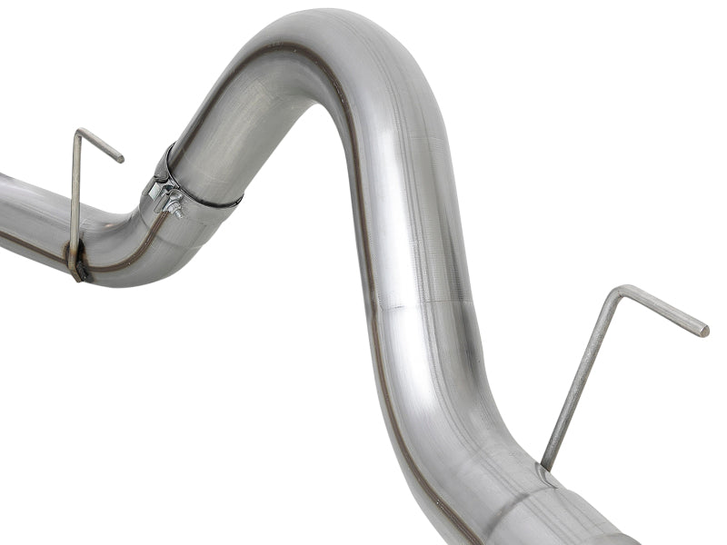 aFe Large Bore-HD 4in 409 SS DPF-Back Exh 18-19 Ford F-150 V6-3.0L (td) w/ Polished Tip - 49-43106-P