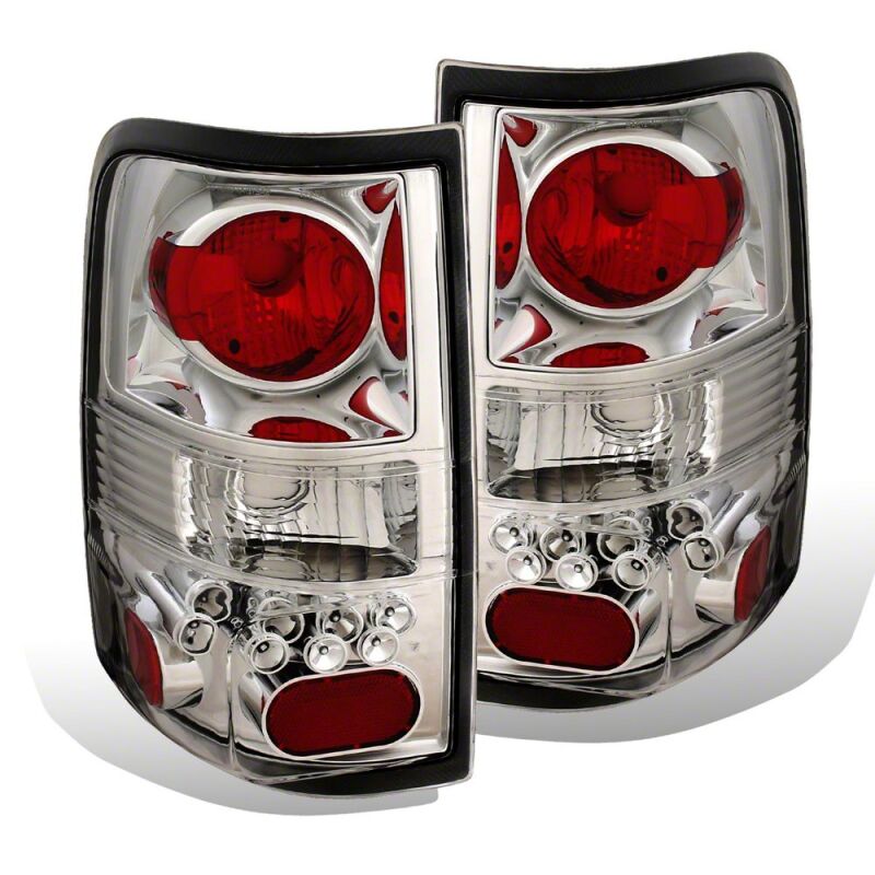 Raxiom 04-08 Ford F-150 Styleside Axial Series Euro Style Tail Lights- Chrome Housing- Clear Lens - T542861 - front view