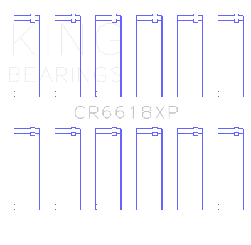 King Chevrolet 200/229ci XP Series Connecting Rod Bearing Set - STDX Size - CR6618XPSTDX