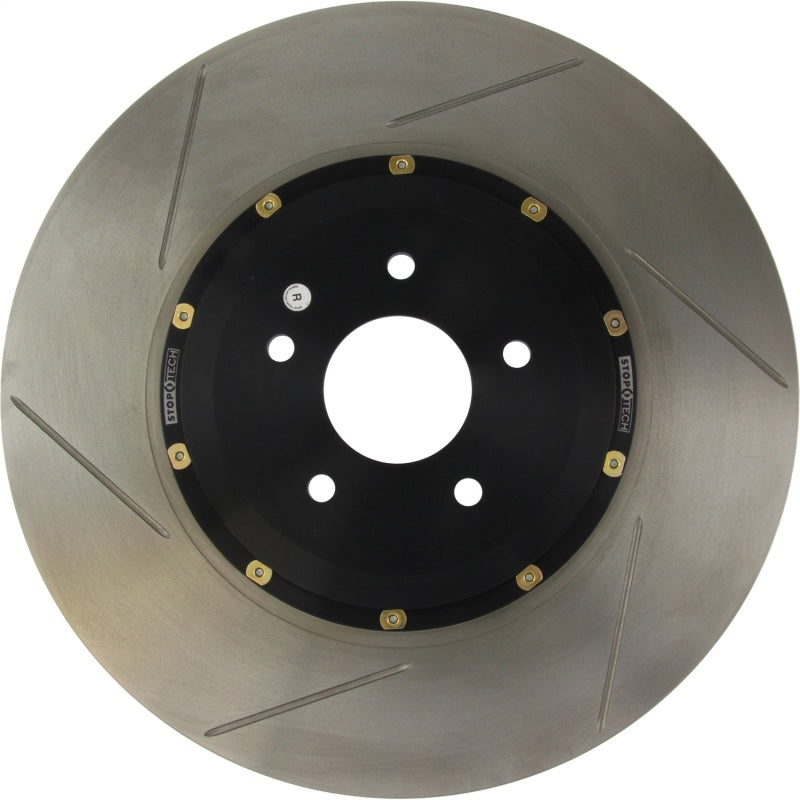 StopTech 09-11 Nissan GT-R Front Right Slotted Bare Iron 380x34mm Aero-Rotor Kit - 129.42104.14