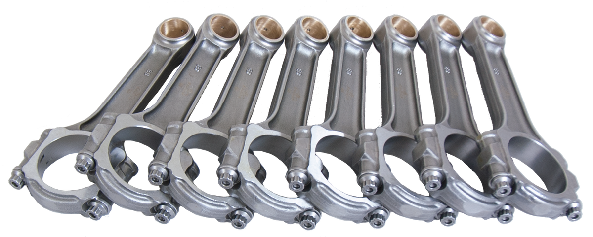 Eagle Chevrolet BB 6.700in 6.700in 5140 Steel 7/16in ARP2000 Bolts I-Beam Connecting Rods - Set of 8 - SIR6700B2000 - front view
