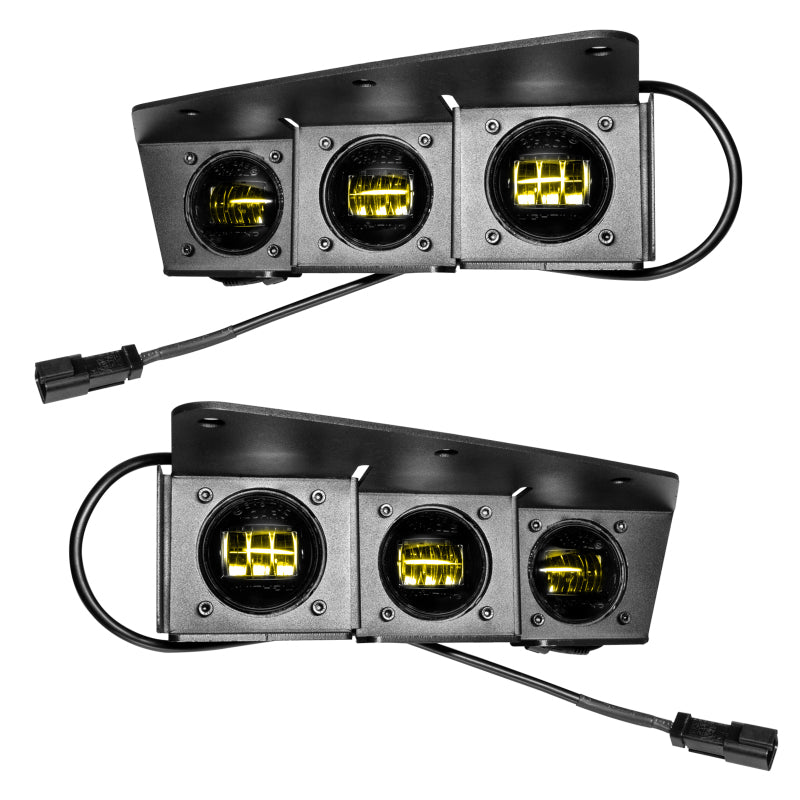 ORACLE Lighting 21-22 Ford Bronco Triple LED Fog Light Kit for Steel Bumper - Yellow SEE WARRANTY - 5890-006