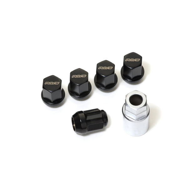 Rays 19 Hex Lock & Lug Nut Set M14 x 1.5 - Black - W191415B for 2015-2026 Ford Mustang