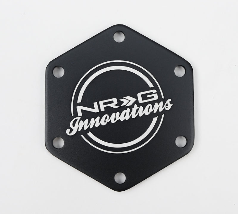 NRG Carbon Fiber w/ Chrome Gold Texalium Fabrics Horn Delete Button Circular Logo Front/ Back - STR-640CF/CG - front view