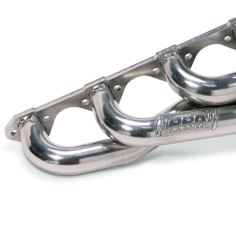 BBK 79-93 Mustang 351 Swap Shorty Unequal Length Exhaust Headers - 1-5/8 Silver Ceramic - 15110