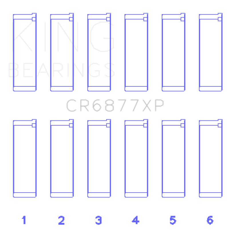 King BMW S54B32 (Size .026) Connecting Rod Bearings (Set of 6) - CR6877XP.026