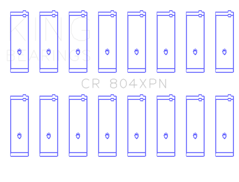 King Ford 260ci 289ci 302 5.0L Windsor Performance Connecting Rod Bearing - Set of 8 - CR804XPN001