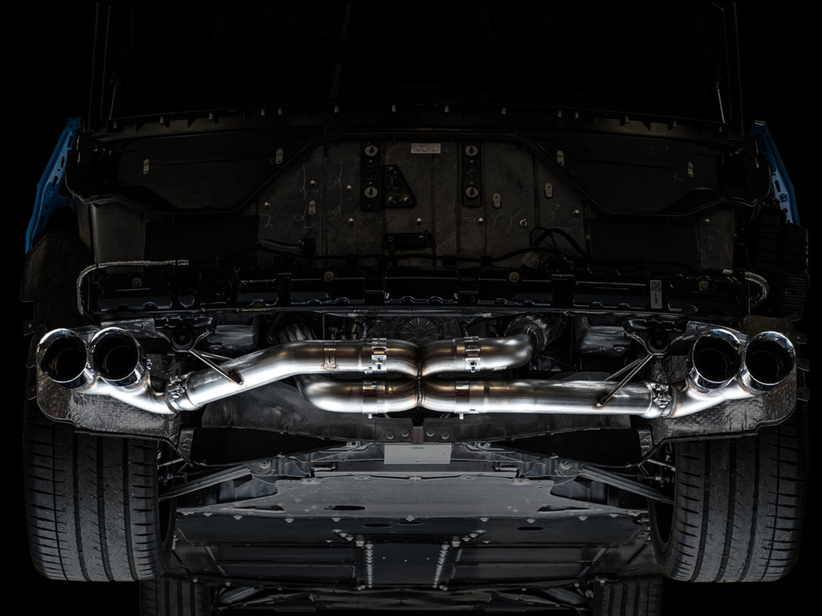 AWE Tuning 2020 Chevrolet Corvette (C8) Track Edition Exhaust - Quad Chrome Silver Tips - 3020-42080