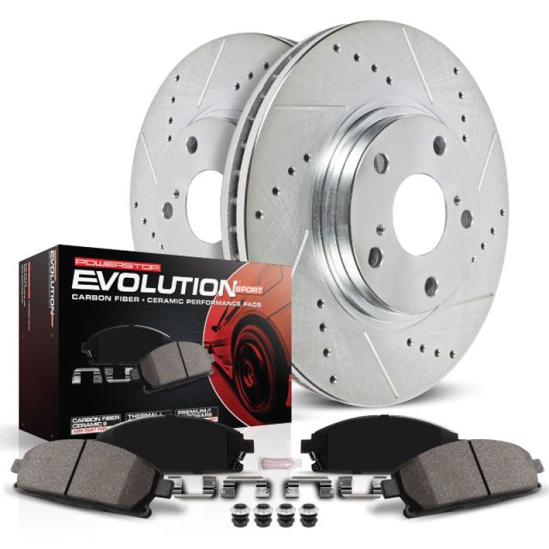 Power Stop 2018 Ford Expedition Rear Z23 Evolution Sport Brake Kit - K8030 for 2018-2022 Lincoln Navigator - angle view
