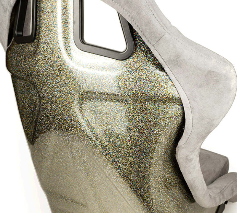 NRG FRP Bucket Seat ULTRA Edition - Large (Grey Alcantara/Pearlized Back) - FRP-302GY-ULTRA - close-up view 2 3 4 5