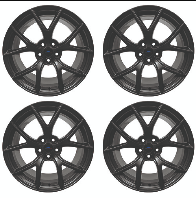 Ford Racing 15-20 Mustang19x10.5in &amp; 19x11in Wheel Kit w/TPMS - Matte Black - M-1007K-DC19XMB
