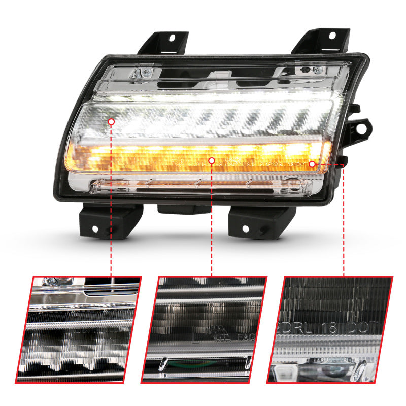 ANZO 18-19 Jeep Wrangler JL Halogen Chrome Clear w/ Sequential Signal - 511083