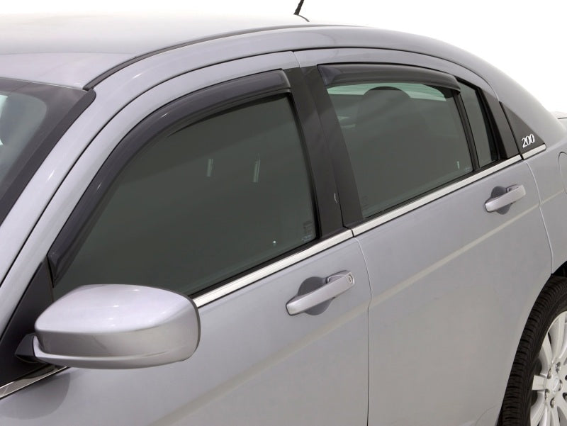 AVS 07-10 Chrysler Sebring Ventvisor In-Channel Front &amp; Rear Window Deflectors 4pc - Smoke - 194458