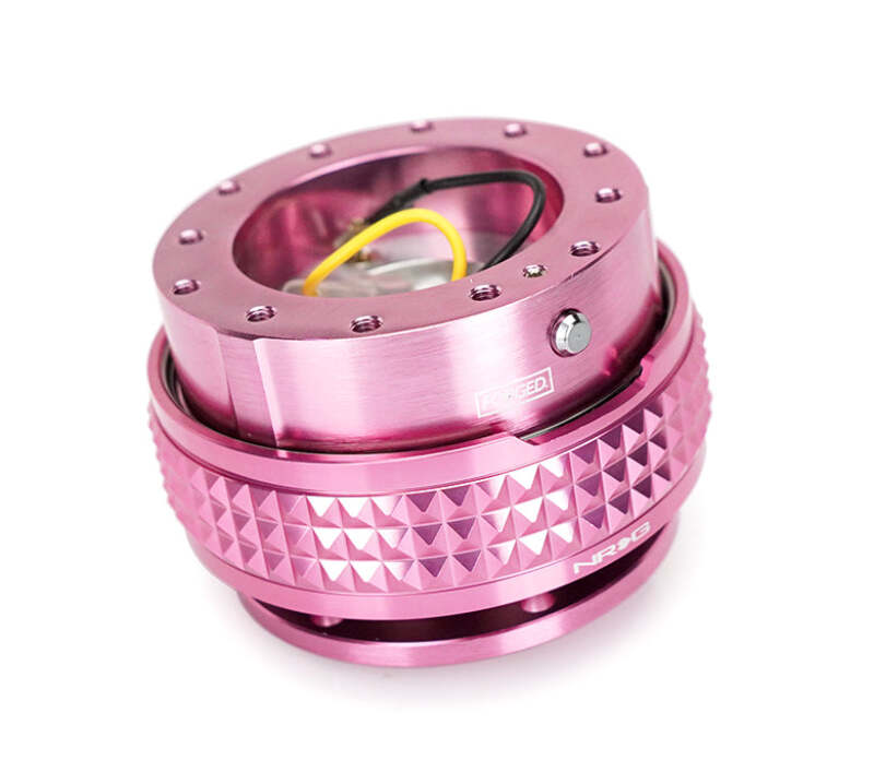 NRG Quick Release Kit - Pyramid Edition - Pink Body / Pink Pyramid Ring - SRK-210PK-PK - front view