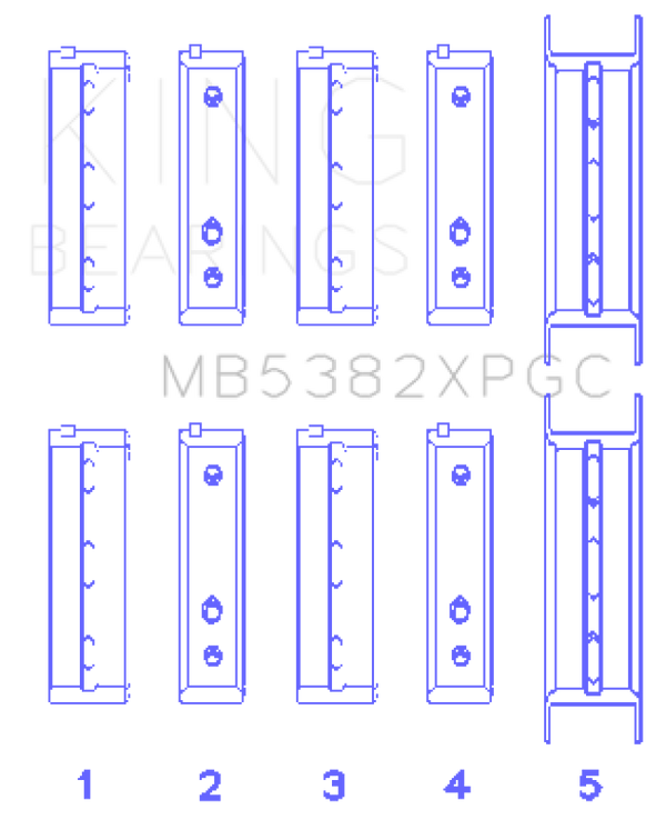King Subaru EJ20/EJ22/EJ25 (Incl. Turbo) (Size 0.25) pMaxBlack Coated Main Bearing Set - MB5382XPGC0.25