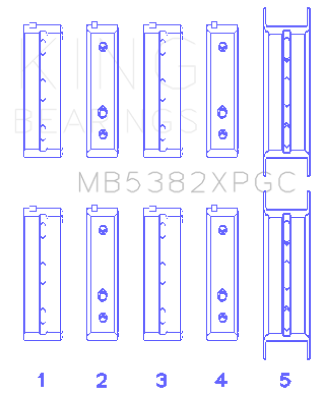 King Subaru EJ20/EJ22/EJ25 Including Turbo (Size .026) pMaxKote Performance Main Bearing Set - MB5382XPGC.026