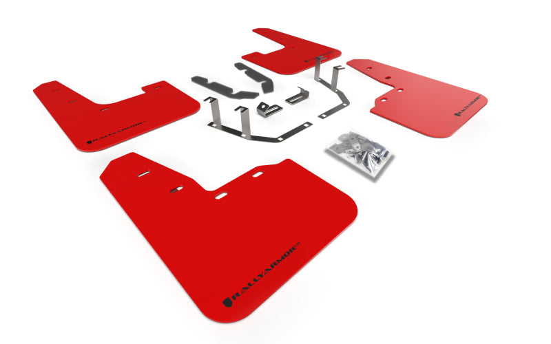 Rally Armor 18-23 Ford Fiesta ST MK8 Red UR Mud Flap w/Black Logo - MF60-UR-RD/BLK
