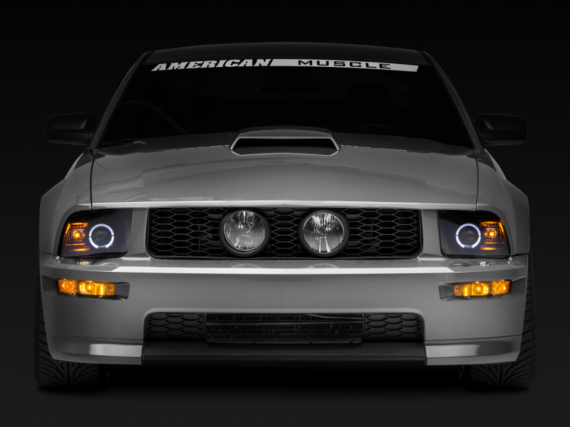 Raxiom 05-09 Ford Mustang Halogen 2010 Style LED Halo Headlights-Blk Hsng(Clear Lens/Excludes GT500) - 101682