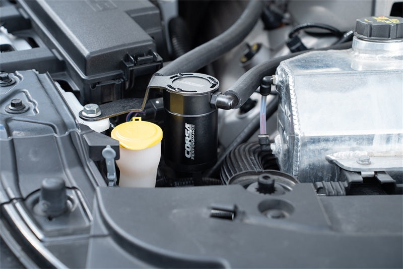 Corsa Performance 2015-2017 Ford Mustang 3 oz. Aluminum Oil Catch Can W/ Mounting Bracket - CC0014