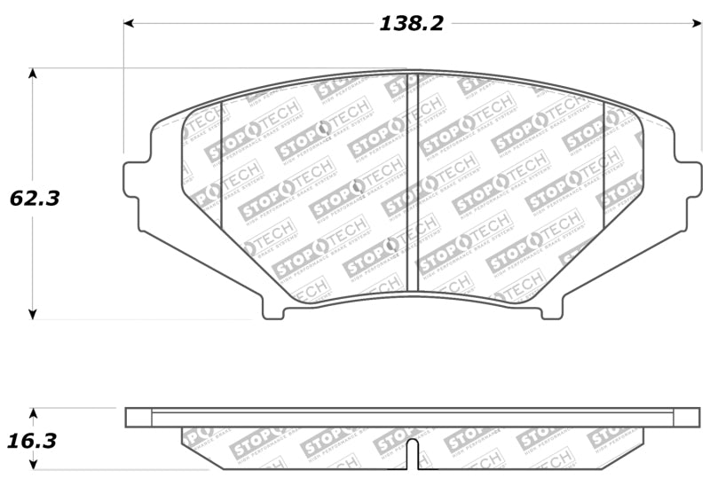StopTech Sport Brake Pads w/Shims and Hardware - Front - 309.10110
