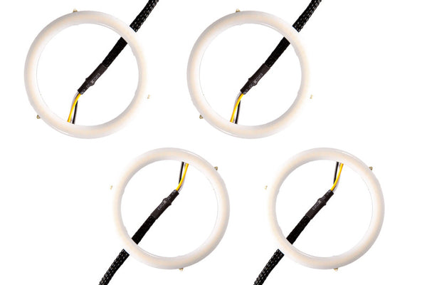 Diode Dynamics Halo Lights LED 70mm/80mm - Red Four - DD2275 for 2003-2010 Dodge Viper - front view