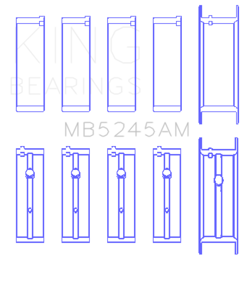 King 91-04 Nissan 146CI/2.4L KA24DE L4 / 89-97 146CI/2.4L KA24E L4  (Size +0.75) Main Bearing Set - MB5245AM0.75